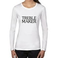 thumbnail image 1 of Classic Treble Maker Large Font Graphic Women's Long Sleeve Grey T-Shirt, 1 of 2