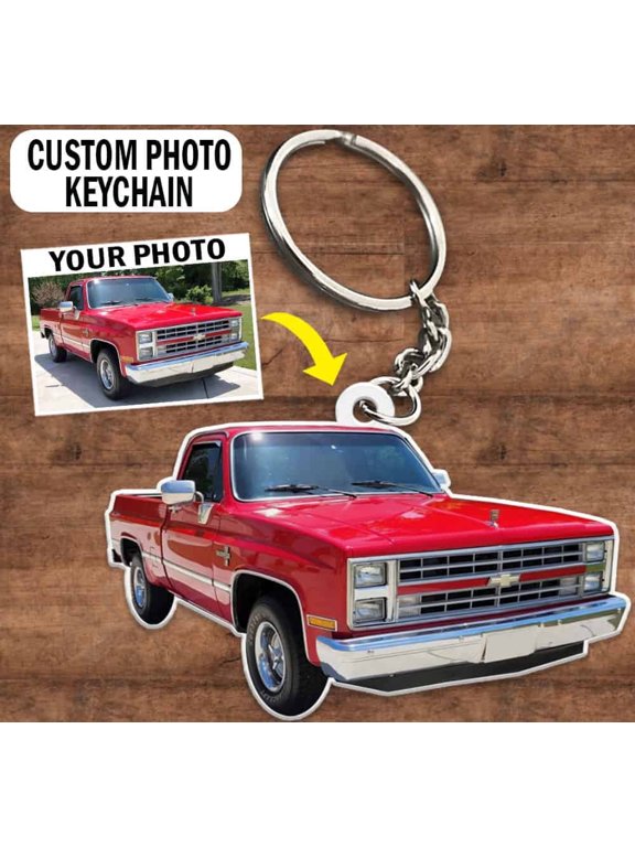 Classic Truck Personalized Keychain, Pickup Truck custom photo keychain, Funny gift for Pickup Truck guys