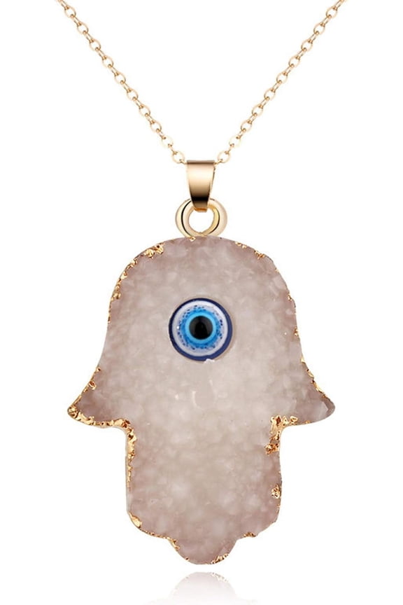 Classic Turkish Evil Eye Necklace Imitated Druzy Pendant Gold Plated Faith Protection Lucky Jewelry For Women Party Special Days[Z4385]