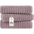 thumbnail image 1 of Classic Turkish Towel s Cotton Bath Sheets Set & Oversized Ribbed Towels, Ultra-Soft & Absorbent & Set of 3 - 40x65 Mauve, 1 of 5