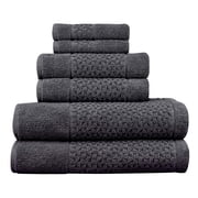 Classic Turkish Towels CTT - Luxury 6 Piece Towel Set, 100% Turkish Cotton, Quick Drying, Highly Absorbent & Comfy, Includes 2 Bath Towels, 2 Hand Towels & 2 Washcloths | Grey