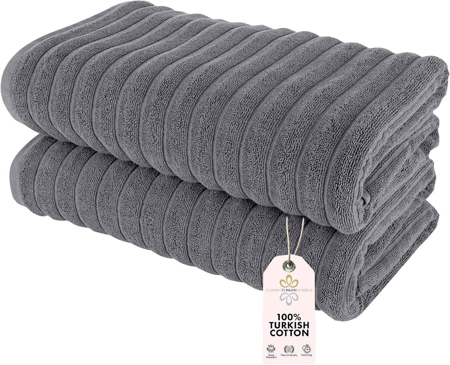 Classic Turkish Towels Premium Turkish Cotton Bath Sheets 2 Pack ...