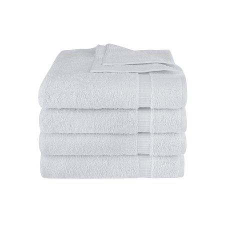 Classic Turkish Towels Royal Turkish Towels White Silk Road 4 Piece Set Bath Towel