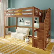 Classic Twin High Loft (ladder on end) Staircase, Pecan