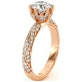 thumbnail image 1 of Classic Twisted Natural Diamonds Engagement Ring Moissanite Center Stone Floral Crown Ring, 1 of 4