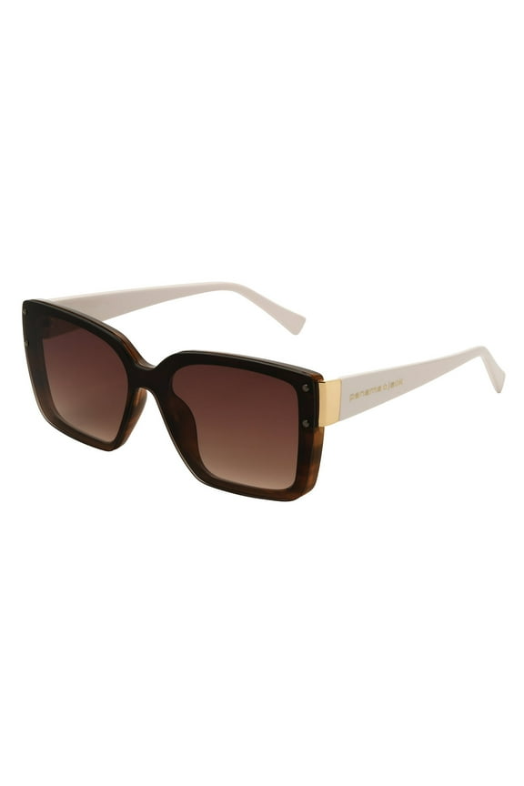 Classic Two-Tone Large Square Frame Sunglasses