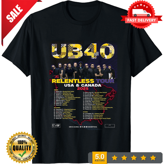 Classic UB40 Relentless Tour Tour 2025 Full Size Unisex T-shirt TU27, LIMITED EDITION-TH64537