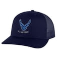 thumbnail image 1 of US Air Force Hat - Embroidered Military Trucker Hat with Mesh Back - Patriotic Veteran Snapback Cap (NavyBlue), 1 of 9