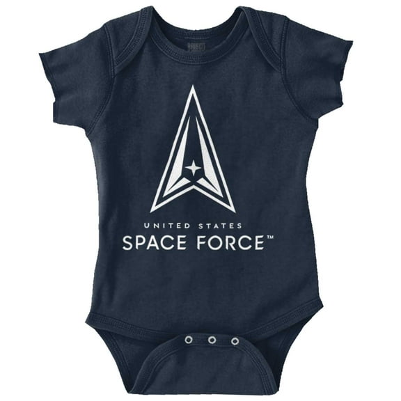 Classic US Space Force Military Logo Romper Boys or Girls Infant Baby Brisco Brands 6M
