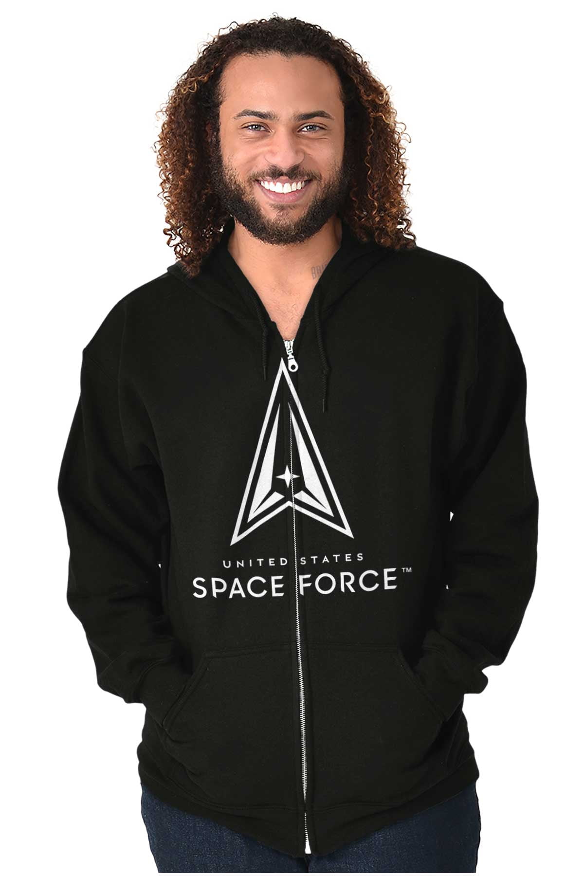 Classic US Space Force Military Logo Unisex Plus Size Zip Hoodie Brisco ...