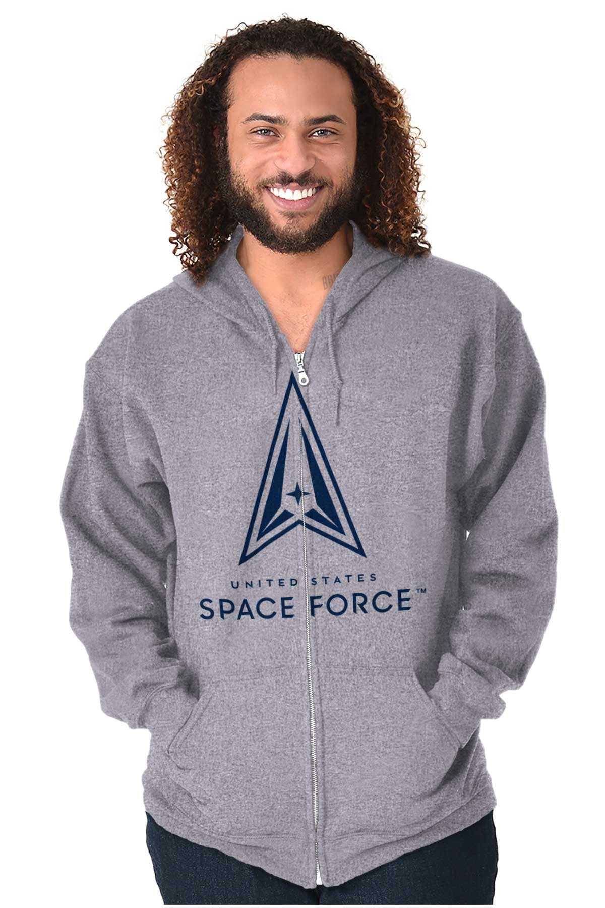 Classic US Space Force Military Logo Zip Up Hoodie Men s Women s