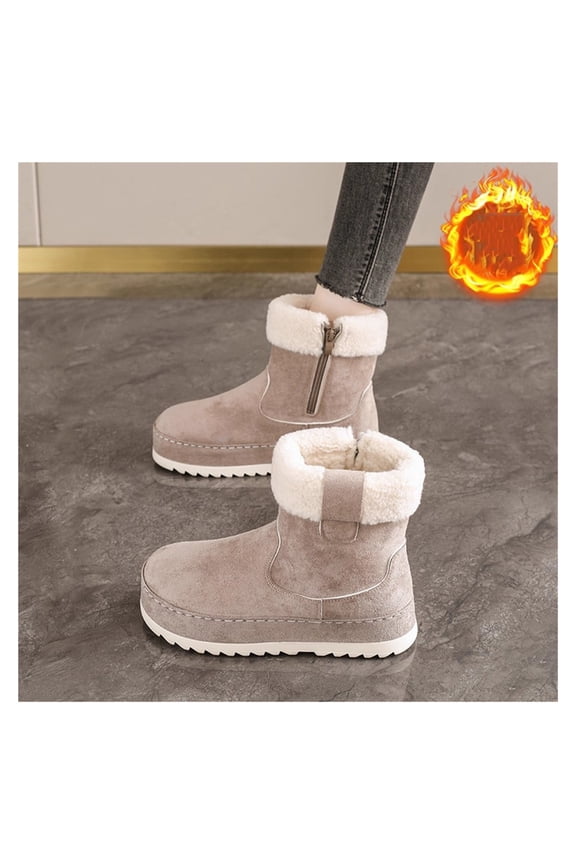 Classic Ultra Mini Snow Boots,Winter Boots Slippers for Women,Faux Fur Lined Slip On Ankle Winter Booties,Womens Warm No Slip Short Boot
