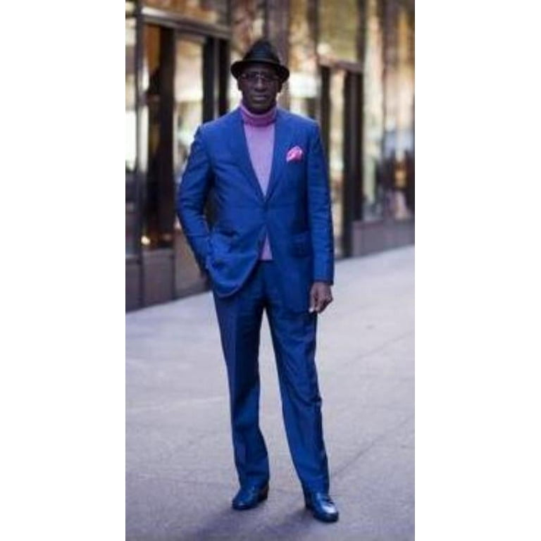 Classic Ultra Smooth 2 Button Royal Blue Affordable Cheap Priced Mens Dress Suit For Sale Walmart
