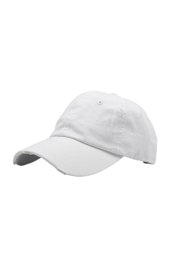 Classic Unisex Cotton Adjustable Low Baseball Cap â Plain Dad Hat,Color:White