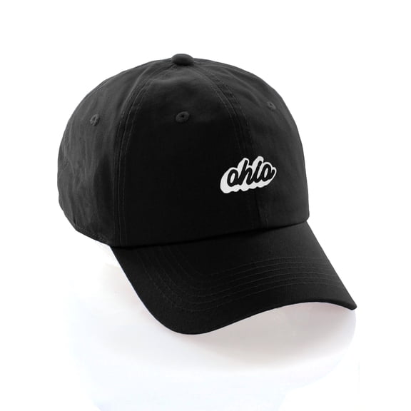 Classic Unstructured USA Cities Baseball Dad Hat 3D Raised PVC Letters Cap, Ohio Black, White Black