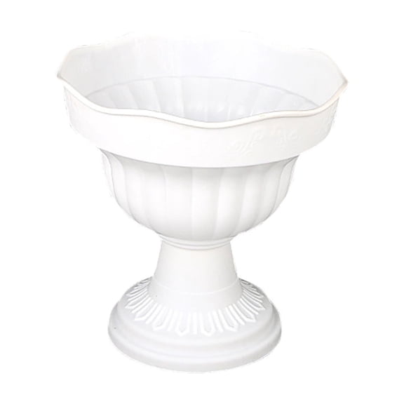 Classic Urn Planter Tall Plastic Urns Planters Pedestal Flower Vases Bowl Plant Pot Grecian Front Door Tall Flower Urns for Garden Balcony & Indoor Outdoor Decor 12 Inch