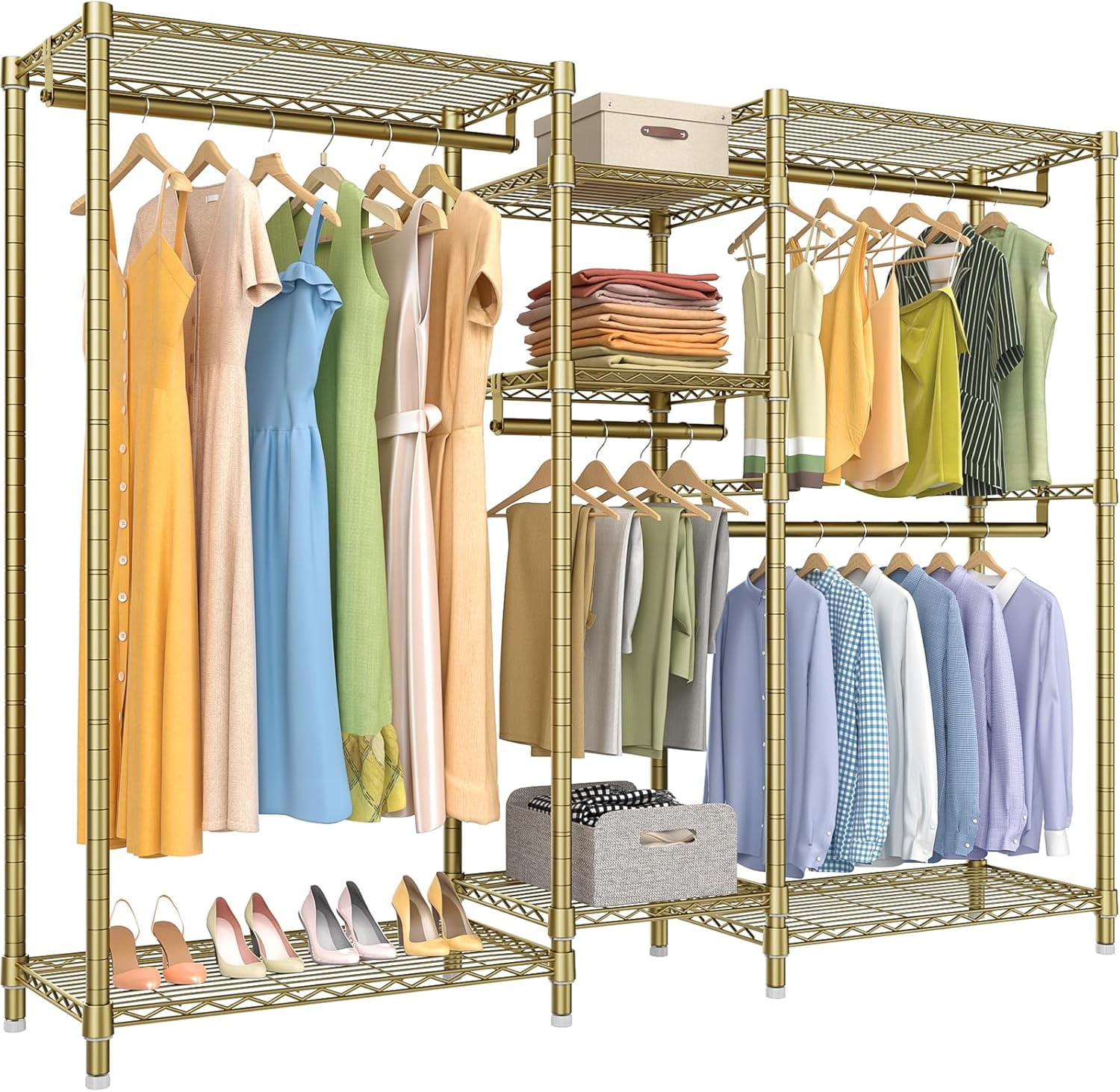 Wardobe Racks Classic V6 Medium Wire Garment Rack Heavy Duty Clothes Rack for Hanging ...