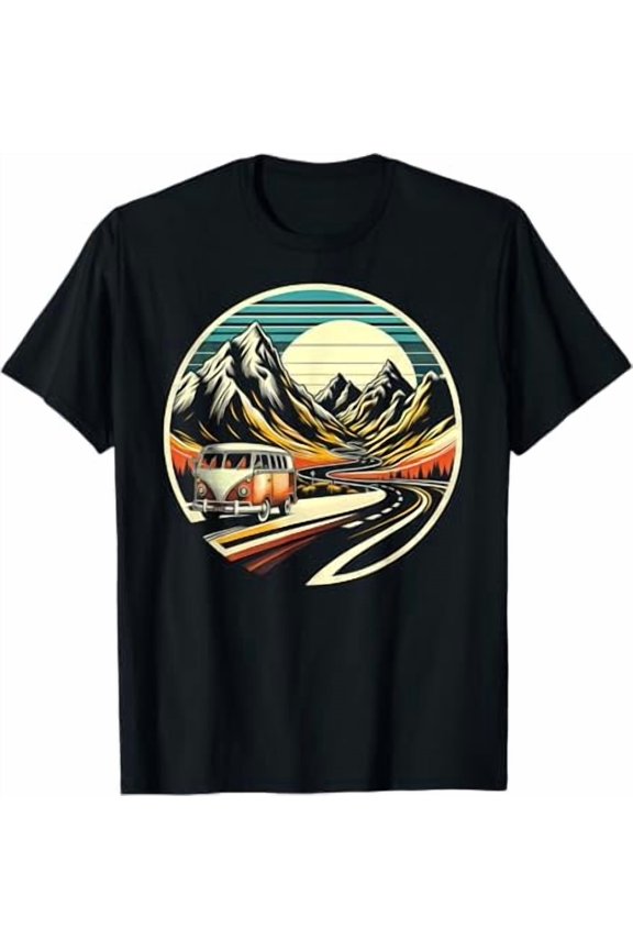 Classic Van Winding Road Retro Vintage T-Shirt