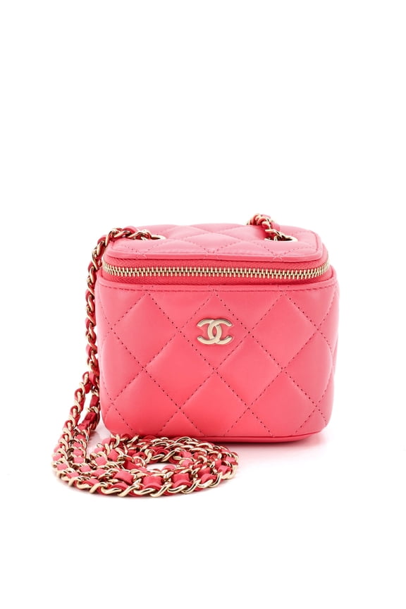Classic Vanity Case with Chain Quilted Lambskin Mini By Rebag