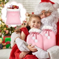 Christmas Gift Bag Drawstring Gift Bag Velvet Santa Claus Reusable Holiday Pouch - Large Festive Present Sack for Toys Candy and Merry Home Christmas Decorations