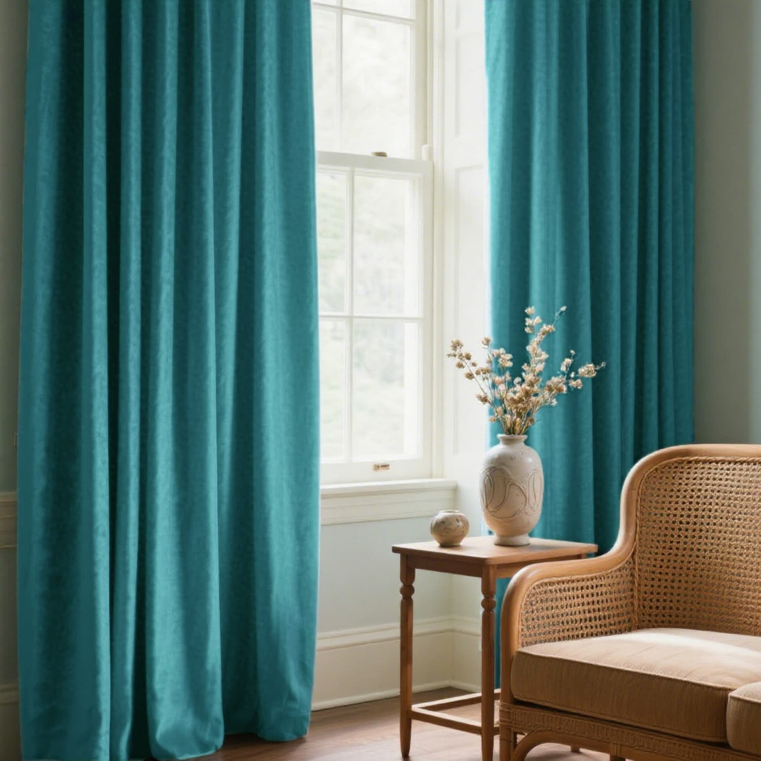 Classic Velvet Grommet Curtains – Thermal Insulated, Blackout, Set of 2 (52"W per Panel)