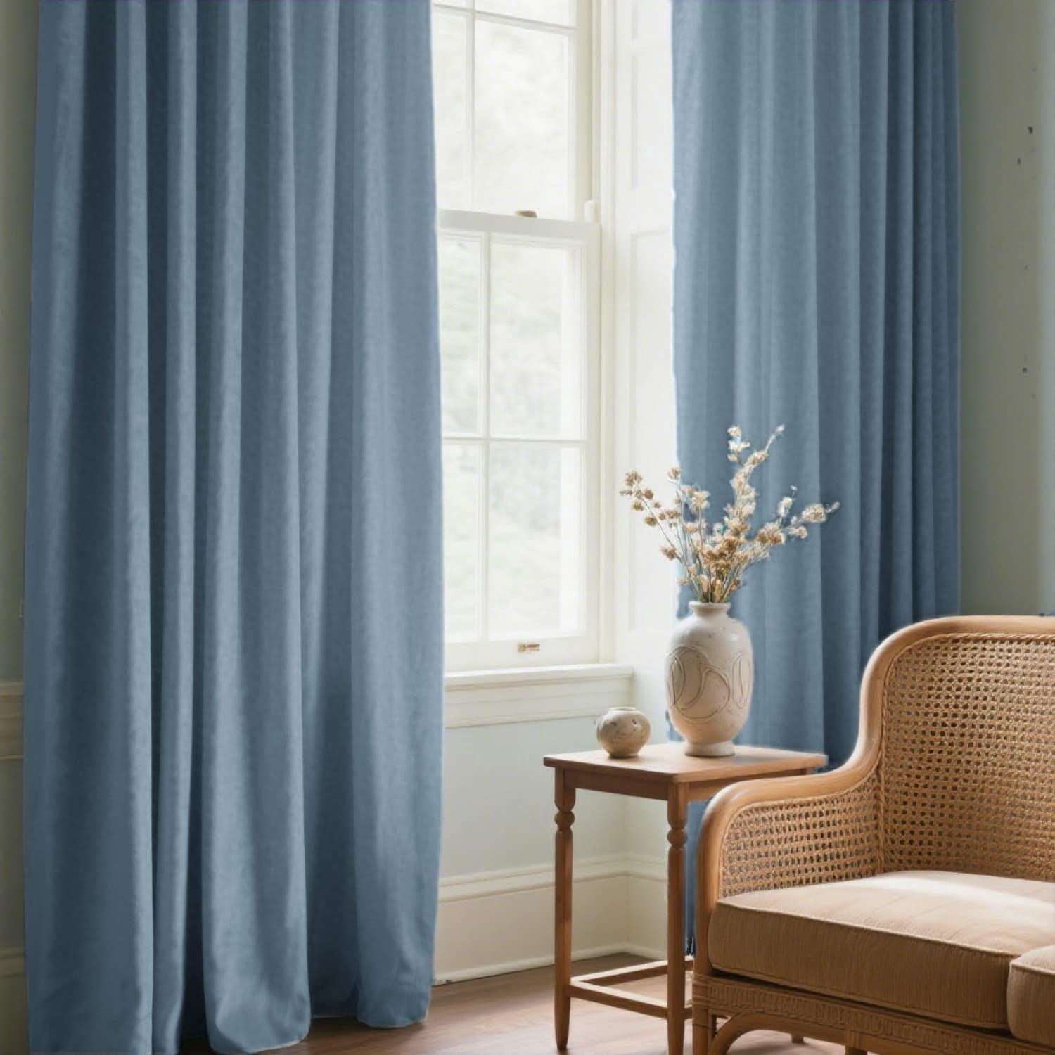 Classic Velvet Grommet Curtains – Thermal Insulated, Blackout, Set of 2 (52"W per Panel)