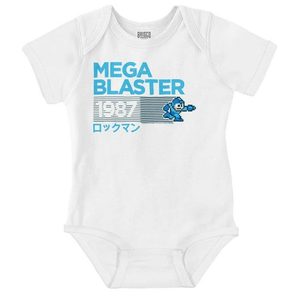 Classic Video Game Mega Man Blaster Romper Boys or Girls Infant Baby Brisco Brands NB