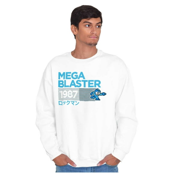 Classic Video Game Mega Man Blaster Sweatshirt for Men or Women Brisco Brands X