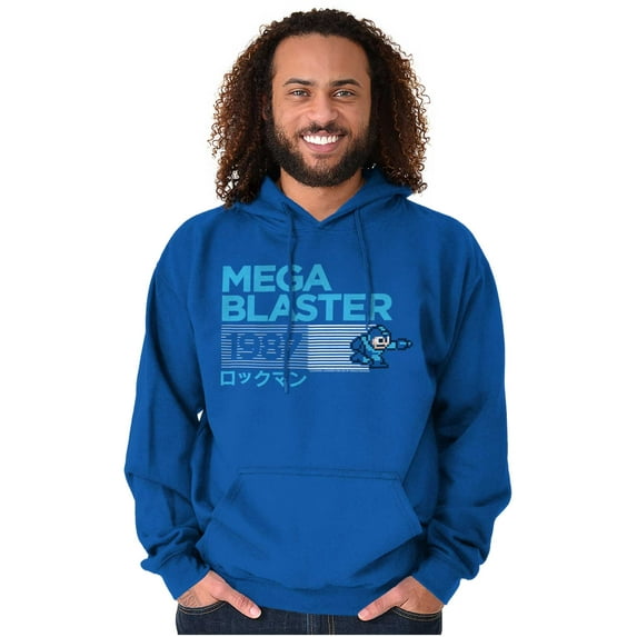 Classic Video Game Mega Man Blaster Unisex Plus Size Hoodie Brisco Brands 2X
