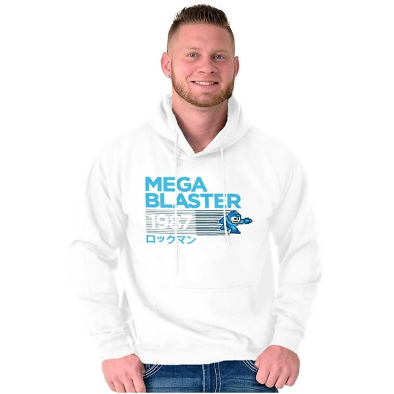 Classic Video Game Mega Man Blaster Unisex Plus Size Hoodie Brisco Brands 3X