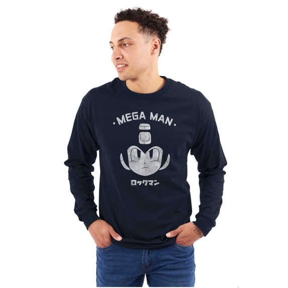 Classic Video Game Mega Man RockMan Long Sleeve TShirt Men Women Brisco Brands M