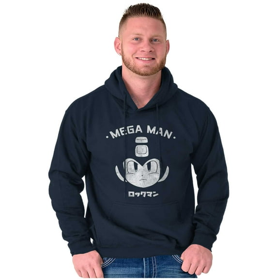Classic Video Game Mega Man RockMan Unisex Plus Size Hoodie Brisco Brands 2X