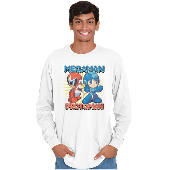 Classic Video Game MegaMan ProtoMan Long Sleeve TShirt Men Women Brisco Brands S