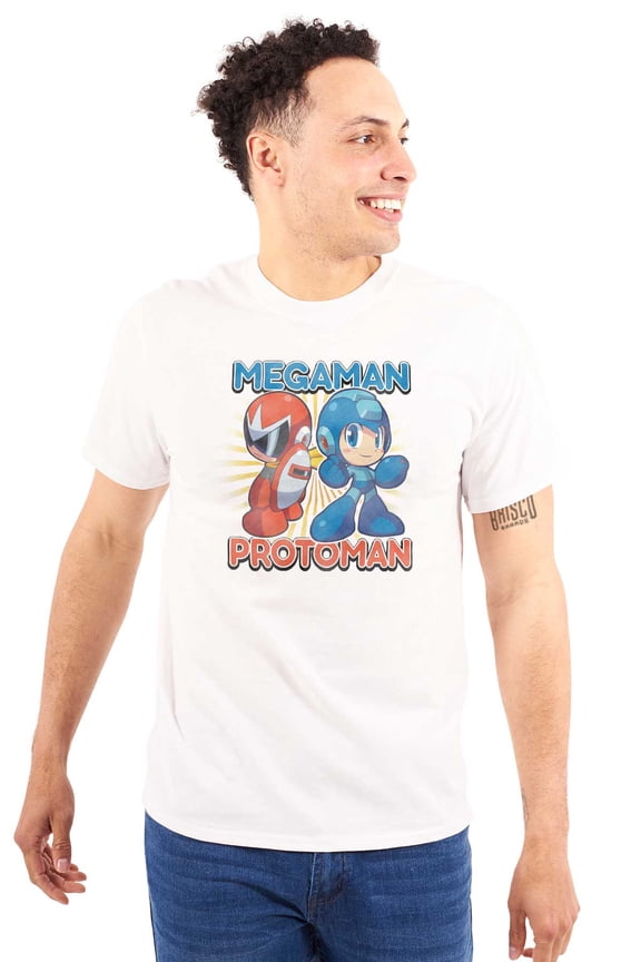 Classic Video Game MegaMan ProtoMan Unisex Plus Size Graphic Tee Brisco Brands 2X