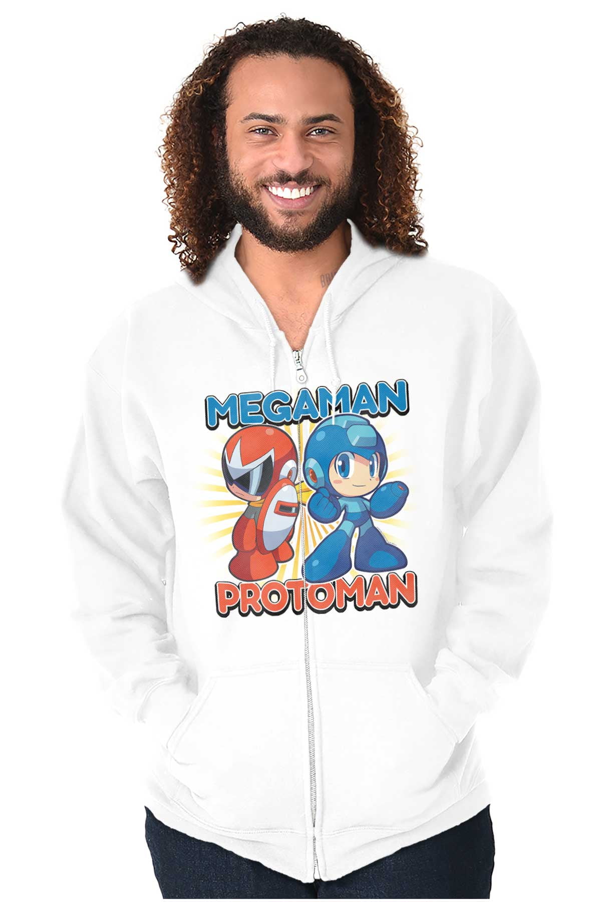 Classic Video Game MegaMan ProtoMan Unisex Plus Size Zip Hoodie