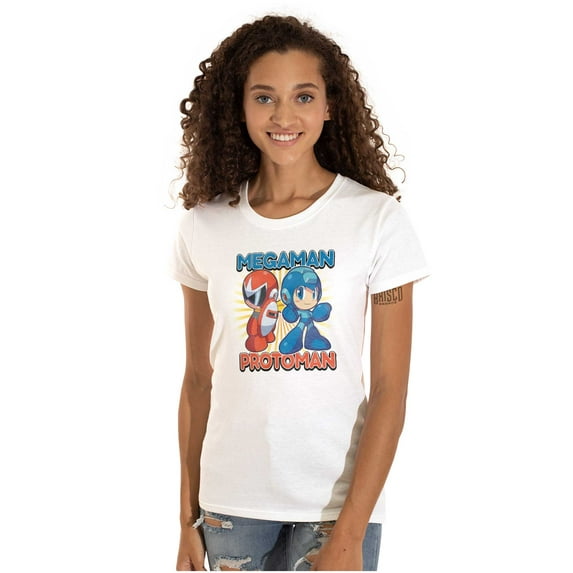 Classic Video Game MegaMan ProtoMan Women's T Shirt Ladies Tee Brisco Brands M