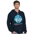 thumbnail image 1 of Classic Video Game Pixelated Mega Man Unisex Plus Size Zip Hoodie Brisco Brands 2X, 1 of 5