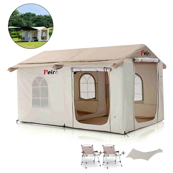 Classic Villa-Style Inflatable Tent  Fully Blackout, Suitable for All Four Seasons