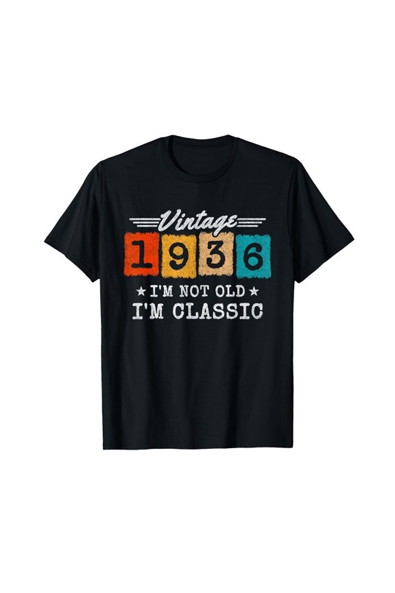 Classic Vintage 1936 T-Shirt - Retro Design Comfort Colors for Timeless Style