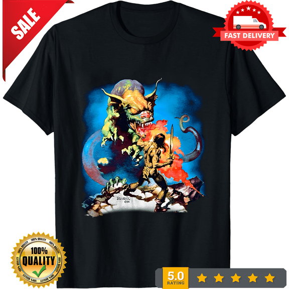 Classic Vintage 1986 Boris Vallejo Black T-Shirt Boris Vallejo Black T-Shirt, NEW INSTOCK-TH71165