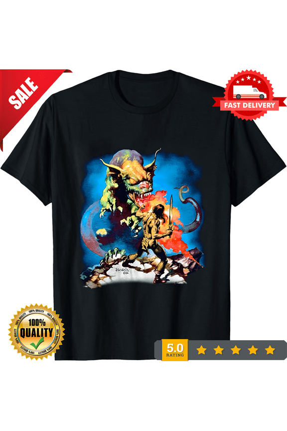 Classic Vintage 1986 Boris Vallejo Black T-Shirt Boris Vallejo Black T-Shirt, NEW INSTOCK-TH71165