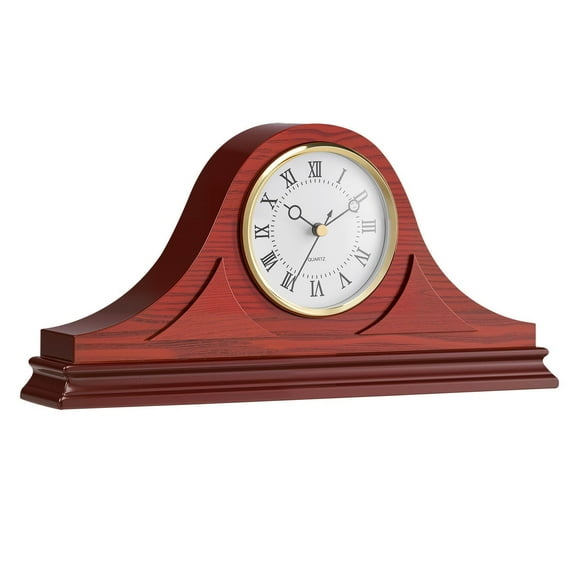 Classic Vintage 6.4 Inch Grandfather Mantel Clock Quartz Movement Quiet Design Cherry Finish Home Decor Gift
