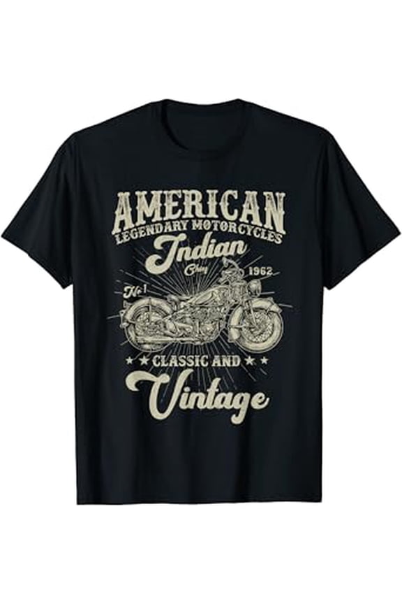 Classic & Vintage Birthday Gifts American Motorcycle Indian Born 1962 Hot Trending Vintage T-Shirt Unisex S To 5Xl