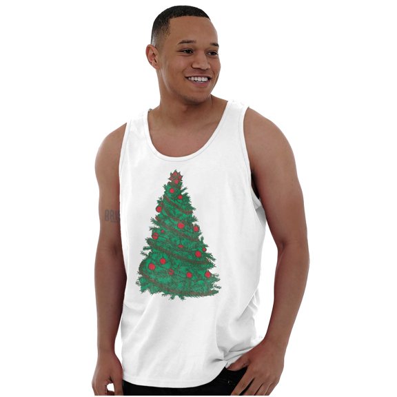 Classic Vintage Christmas Tree Plus Size Graphic Tank Top Brisco Brands 2X