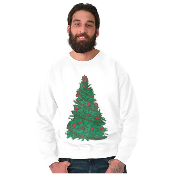 Classic Vintage Christmas Tree Sweatshirt for Men or Women Brisco Brands S