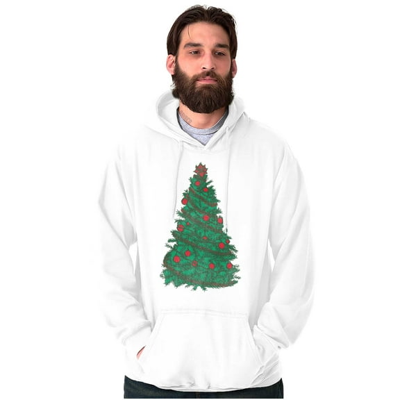 Classic Vintage Christmas Tree Unisex Plus Fleece Graphic Hoodie Brisco Brands 3X