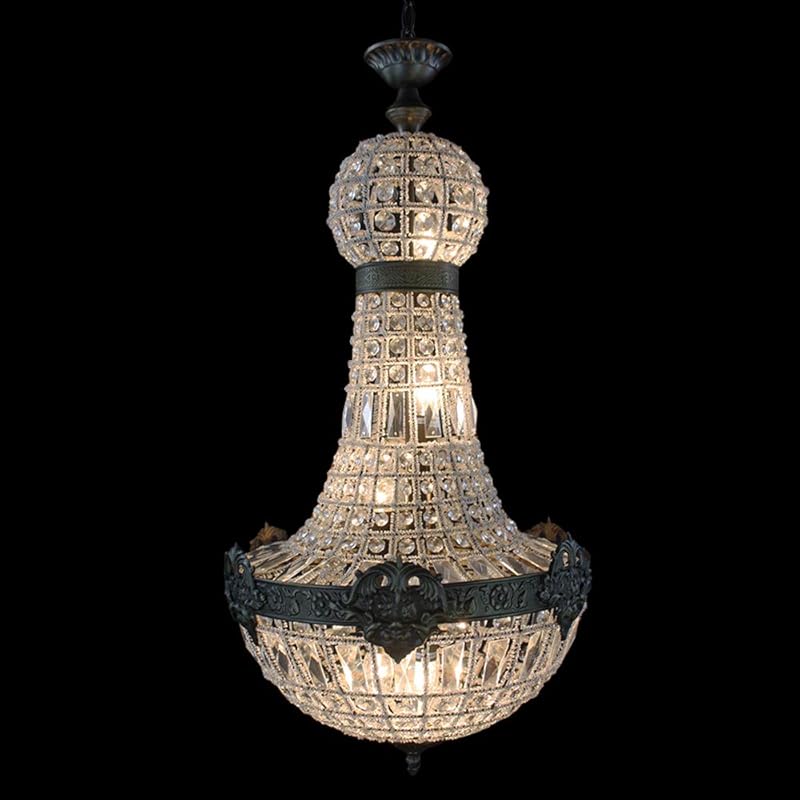 JCPYIUL Classic Vintage Crystal Chandelier Lighting 6 Lights Pendant Ceiling Fixture Lamp Luxury Adjustable Hanging Ceiling Light for Living Room Dining Room Bedroom Entryway Elegant Decoration