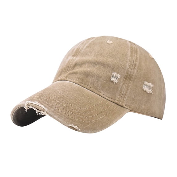 Ticikt Classic Vintage Distressed Baseball Cap, Washed Cotton, Adjustable Fit,Color:Khaki