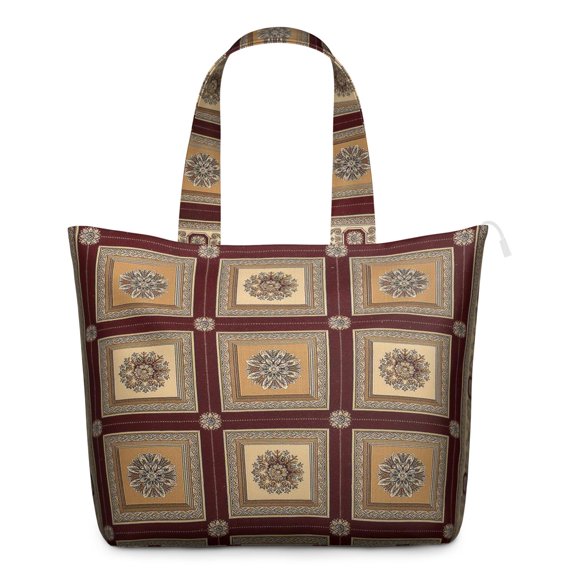 Classic Vintage Floral Duffel Bag, Artistic Boho Weekender Tote with Worn-Out Effect for Women, Travel Bag for Yoga, Business, and Daily Commute