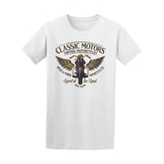 Classic Vintage Motorcycle T-Shirt Men -Image by Shutterstock, Male Medium